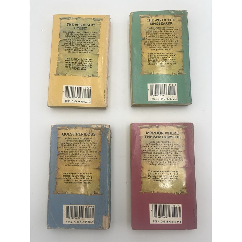 Lord of the Rings JRR Tolkien Box Set 1986 Ballantine 4 Paperback Books, Hobbit - Picture 12 of 16